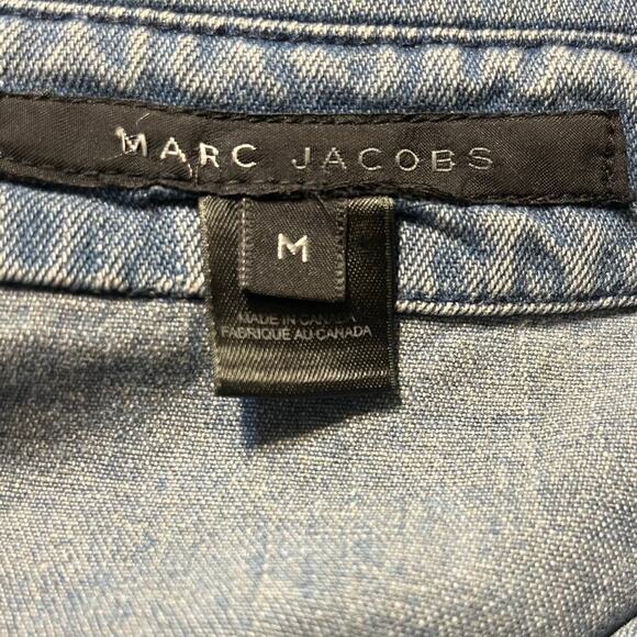 Marc Jacobs Denim Jean Jacket/Shacket  Distressed Mens Medium Button Up Classic - Picture 6 of 8